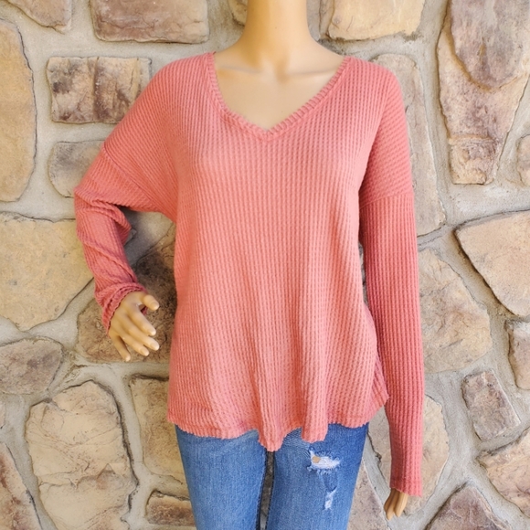 wild fable Sweaters - WILD FABLE | Long Sleeve V-neck Waffle Knit Sweater